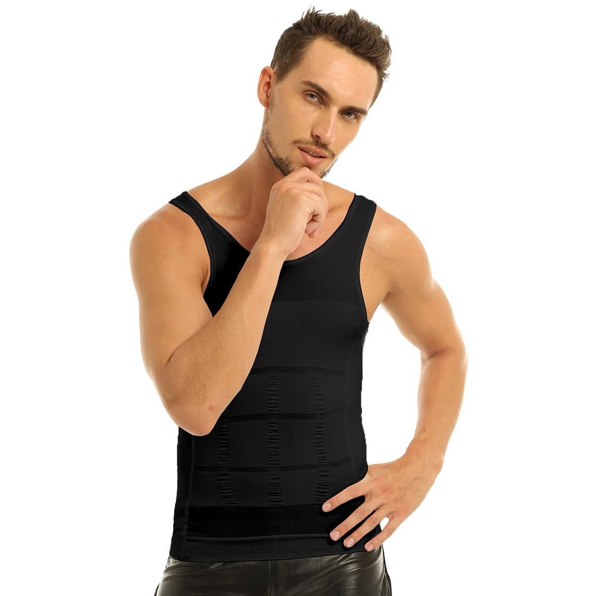 Mens Lingerie Compression Vest Top Abdomen Muscle Gymnastics Leotard Tank Shapewear Slimming Body Shaper Gym Male Shirt | Тематическая
