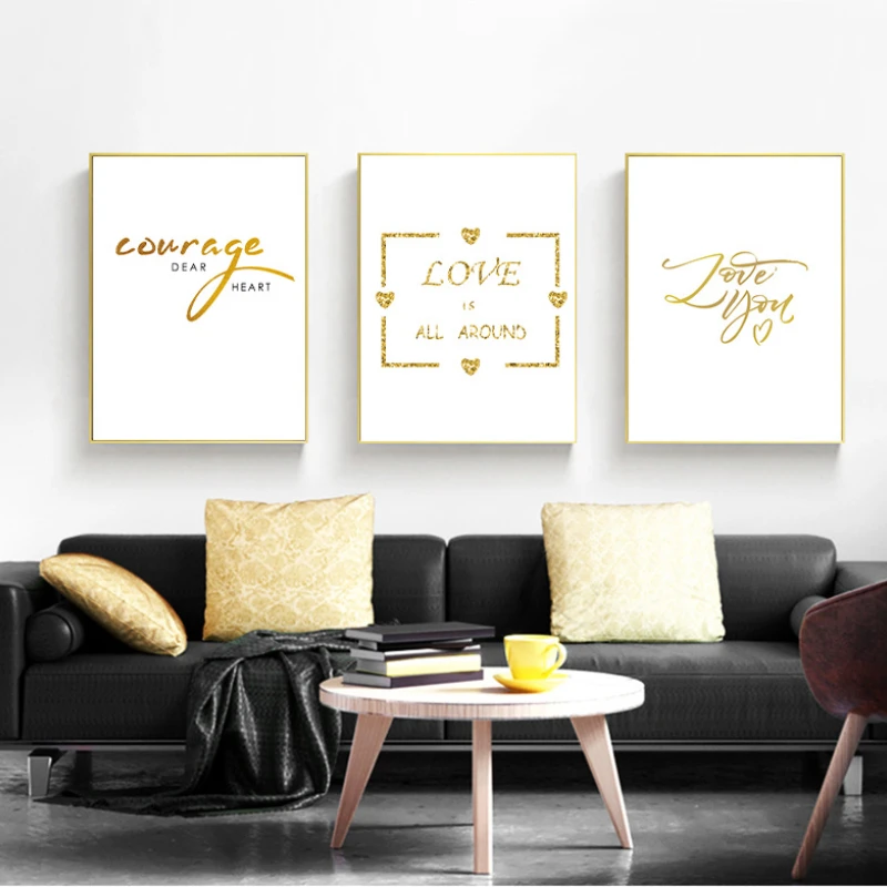 

Modern American Canvas Printed Letter Poster Picture Baby Girl Nursery Wall Art Frameless Decorative Painting