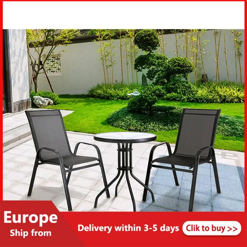 

Садовая Расслабляющая мебель для патио, набор для балкона, уличный журнальный столик и стулья, современный простой комплект из 3 предметов, ...