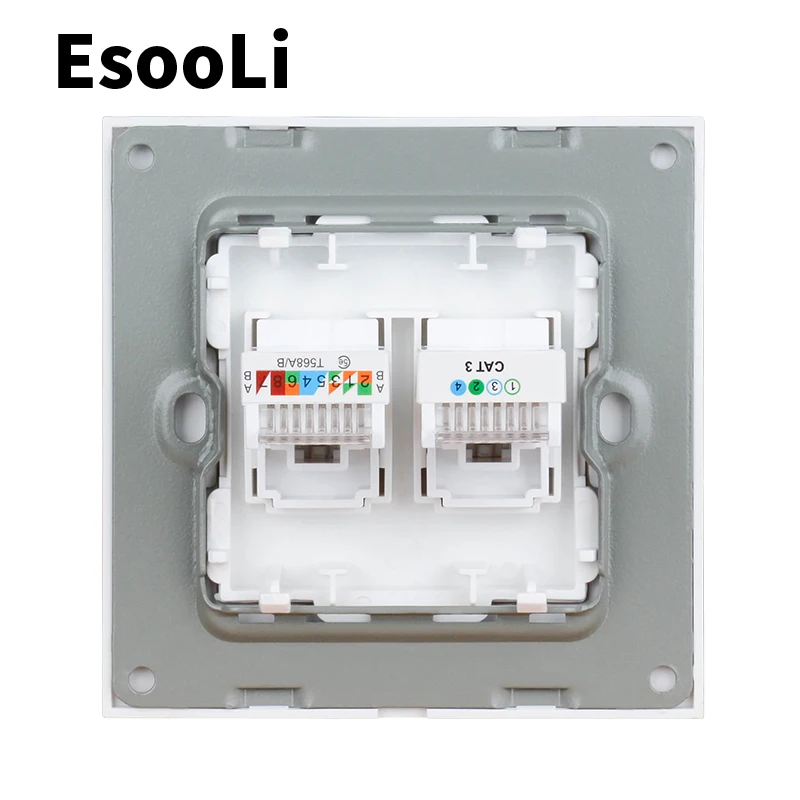 EsooLi белая роскошная хрустальная стеклянная панель 1 банда RJ11 Телефон с RJ45