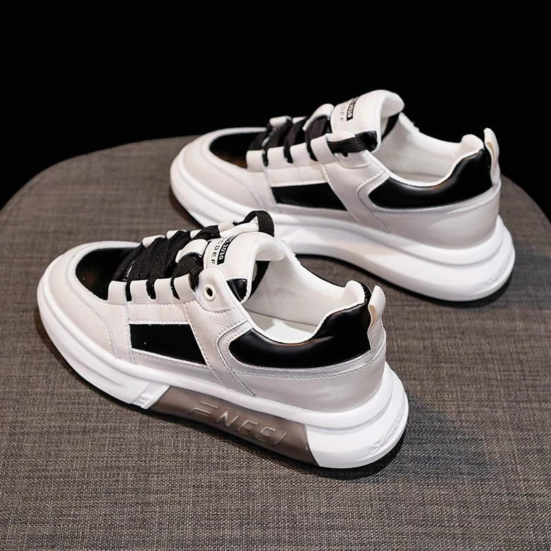 Женские кроссовки на платформе 6 см повседневные весенние с круглым носком