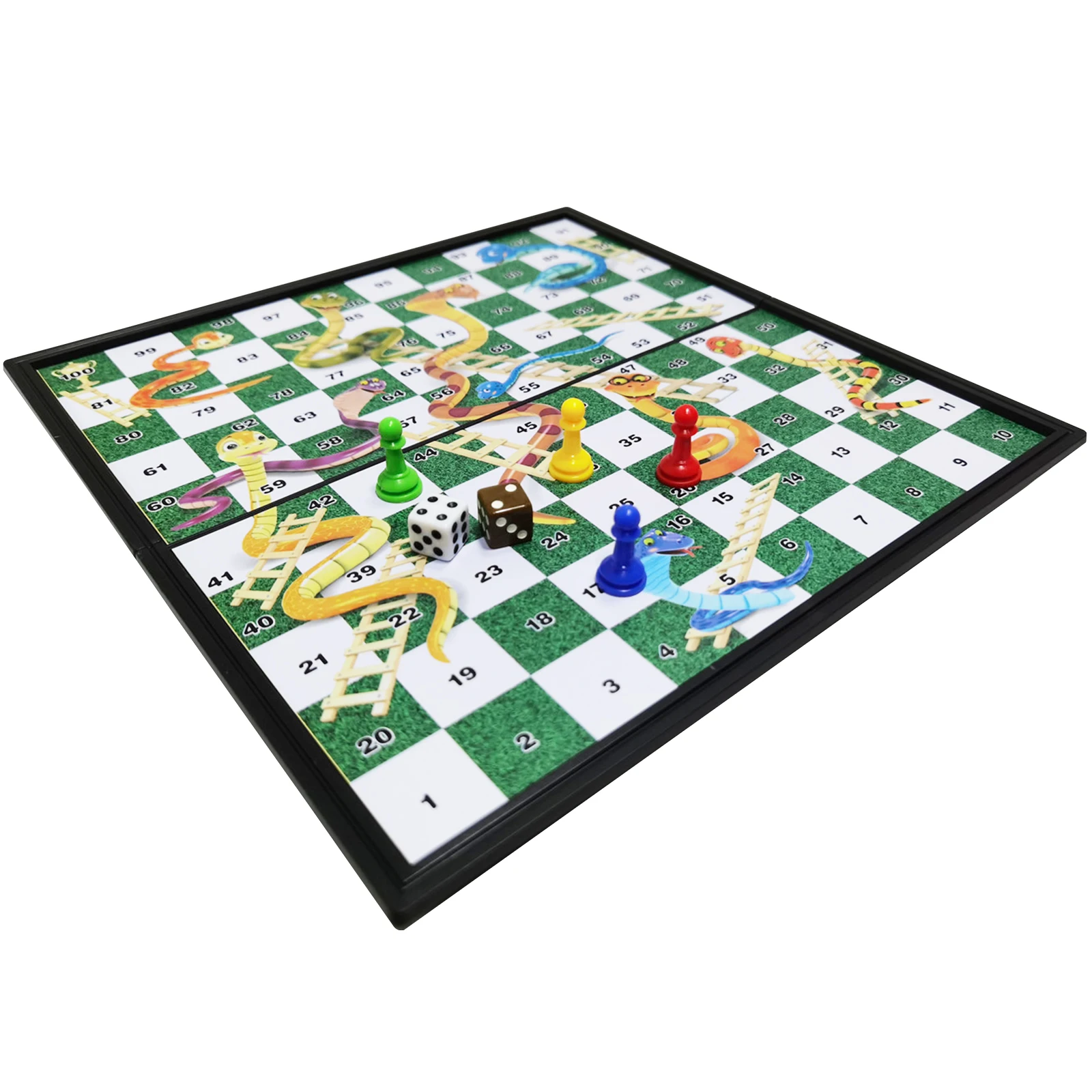 

Magnetic Snakes and Ladders Game Set with Storage Box Magnetic Travel Board Games with Folding Design Great Gift for Kids Adults
