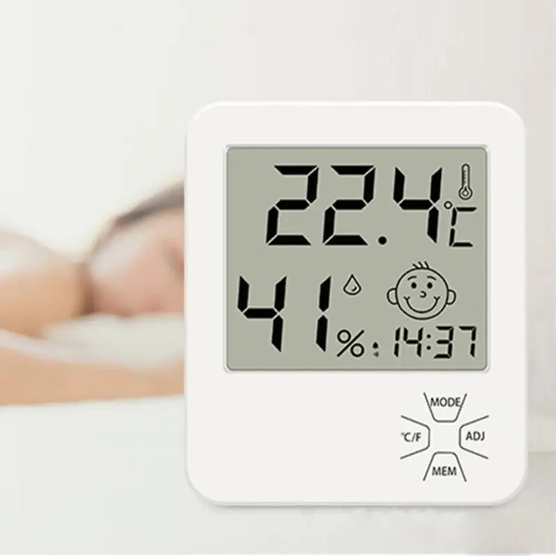 indoor room lcd display electronic temperature humidity meter digital thermometer hygrometer weather station alarm clock free global shipping