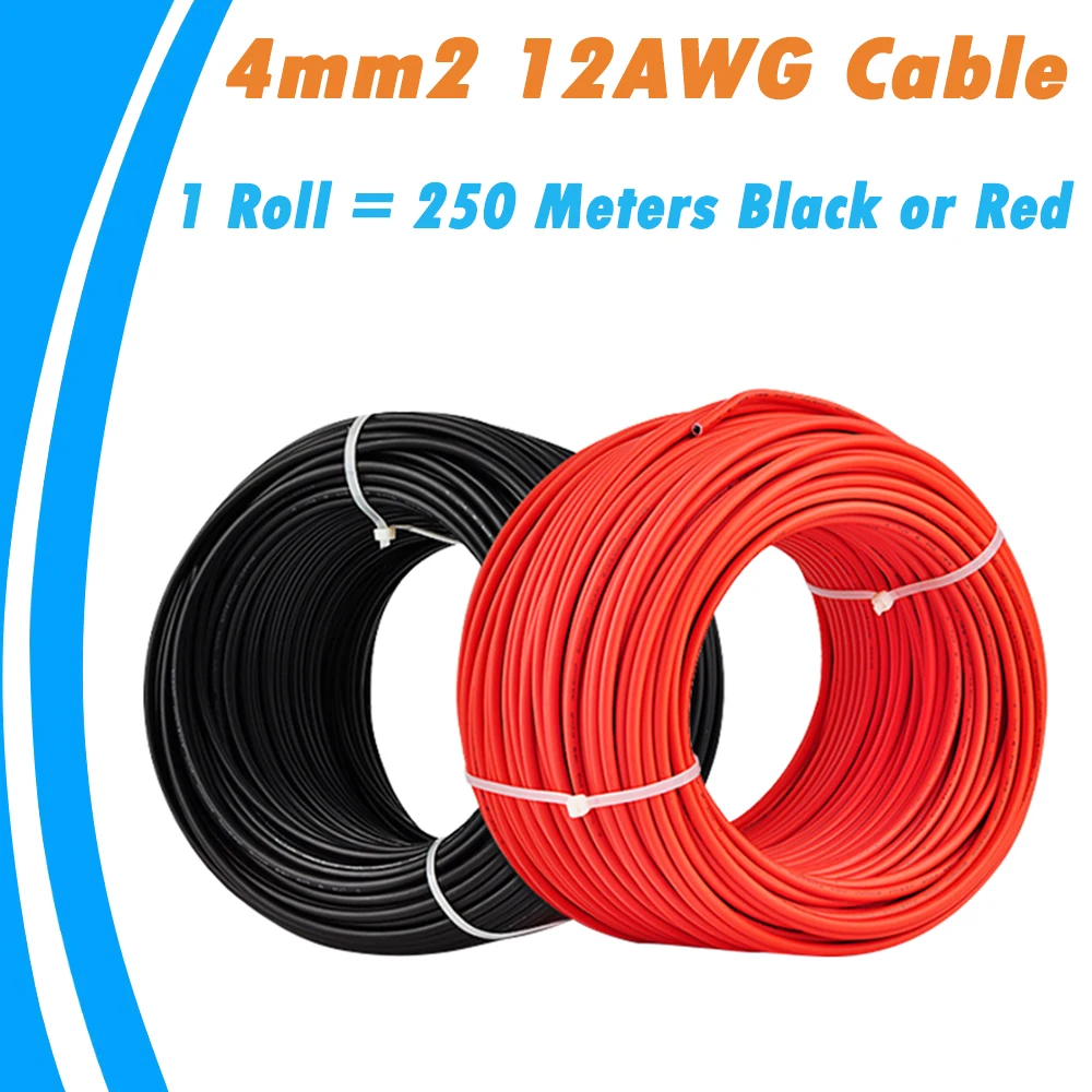 PowMr 250 метров/рулон 4 мм2 Солнечный кабель для подключения солнечной панели 12 AWG PV