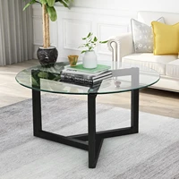 round glass coffee table living room tea table modern cocktail table sofa side table book desk home furniture