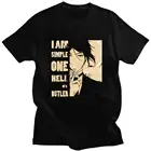 Модная футболка с изображением черного Батлера Себастьяна фантома Футболка с принтом Харадзюку мужские большие корейские Топы аниме одежда