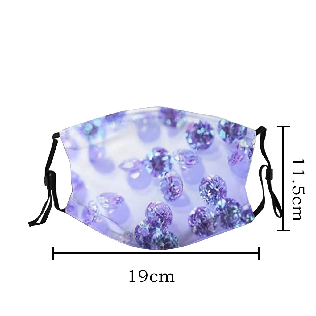 Многоразовая хлопковая маска для лица модная с блестящими бриллиантами унисекс