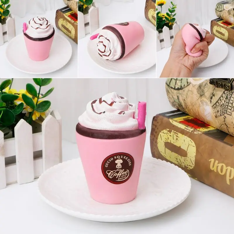 

C5AF 11CM Coffee Cup With Straw Squishy toys Kawaii Scent Slow Rising Squeeze Doll
