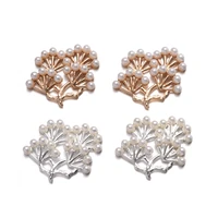 10pcs pine tree pearl flower tree pine tree leaf alloy accessories women diy handmade jewelry clothes shoes bag gift making