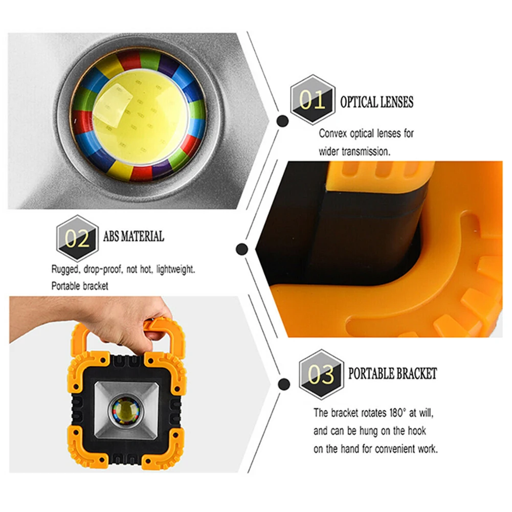 Outdoor Portable USB Rechargeable Camping Solar Power LED COB Work Light Lamp For Tent Lanterns Hiking | Спорт и развлечения