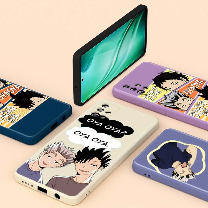 

Japan Anime Haikyuu Oya For Samsung A20S A02 A72 A71 A32 A31 A20 A30 A21S A91 A81 A52 A51 A50 Capa Liquid Silicone Phone Case