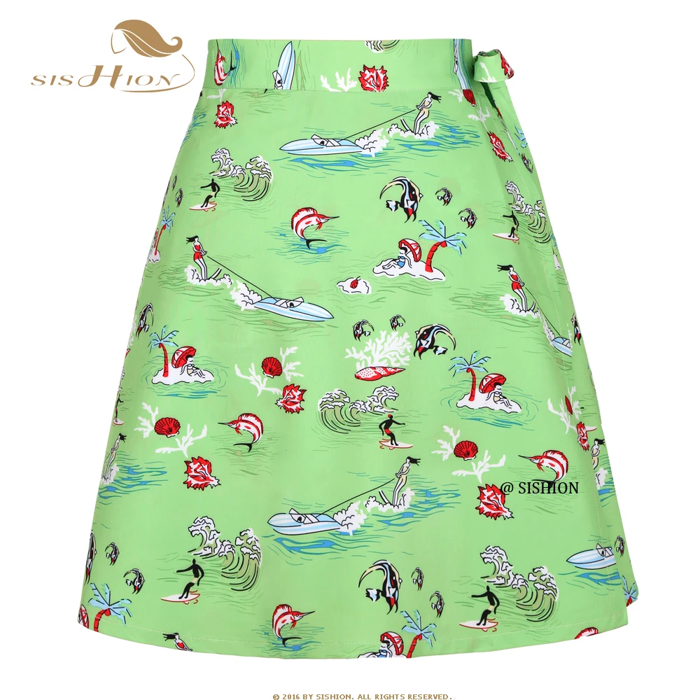 

Summer Sarong Beach Cover Up Skirt SS0015 Knee Length Green Quick Wrap Athletic Multitasks Tribal Short Wrap Skirt