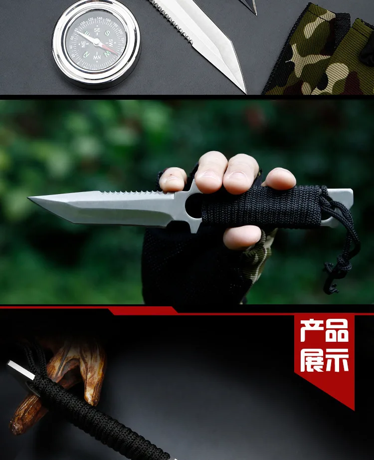 Hunting knife fixed bladeTactical Paratroopers Knife Hunt Stainless Steel Diving Outdoor Survival Camping Pocket Knives machet
