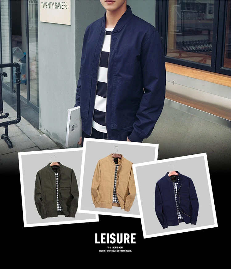 

DIMUSI Spring Autumn Men's Bomber Jackets Solid Coats Male Casual Stand Collar Jacket Outerwear Windbreaker Coats 5XL,TA136