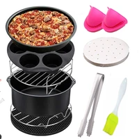 household air fryer accessories 10 piece set scones basket pizza pan heating baking pan gas multifunctional frying pan tool