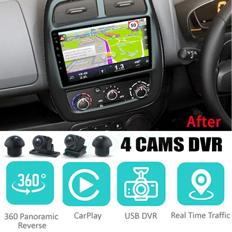 For Renault Kwid BW Car Audio Navigation Stereo Carplay DVR 360 Birdview Around 4G Android System For Renault Kwid BW Car Audio Navigation Stereo Carplay DVR 360 Birdview Around 4G Android System