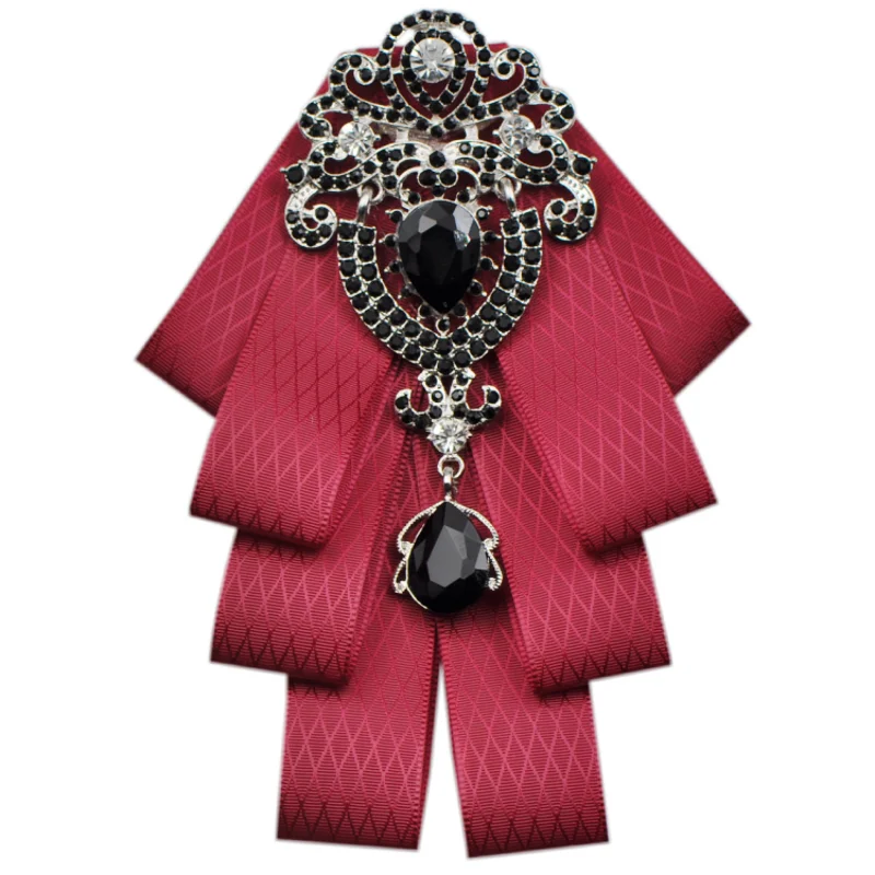 

Black Rhinestone Bow Tie Men's Wedding Best Man British Boy Shirt Business Suit Plaid Bowtie High-end Handmade Jewelry