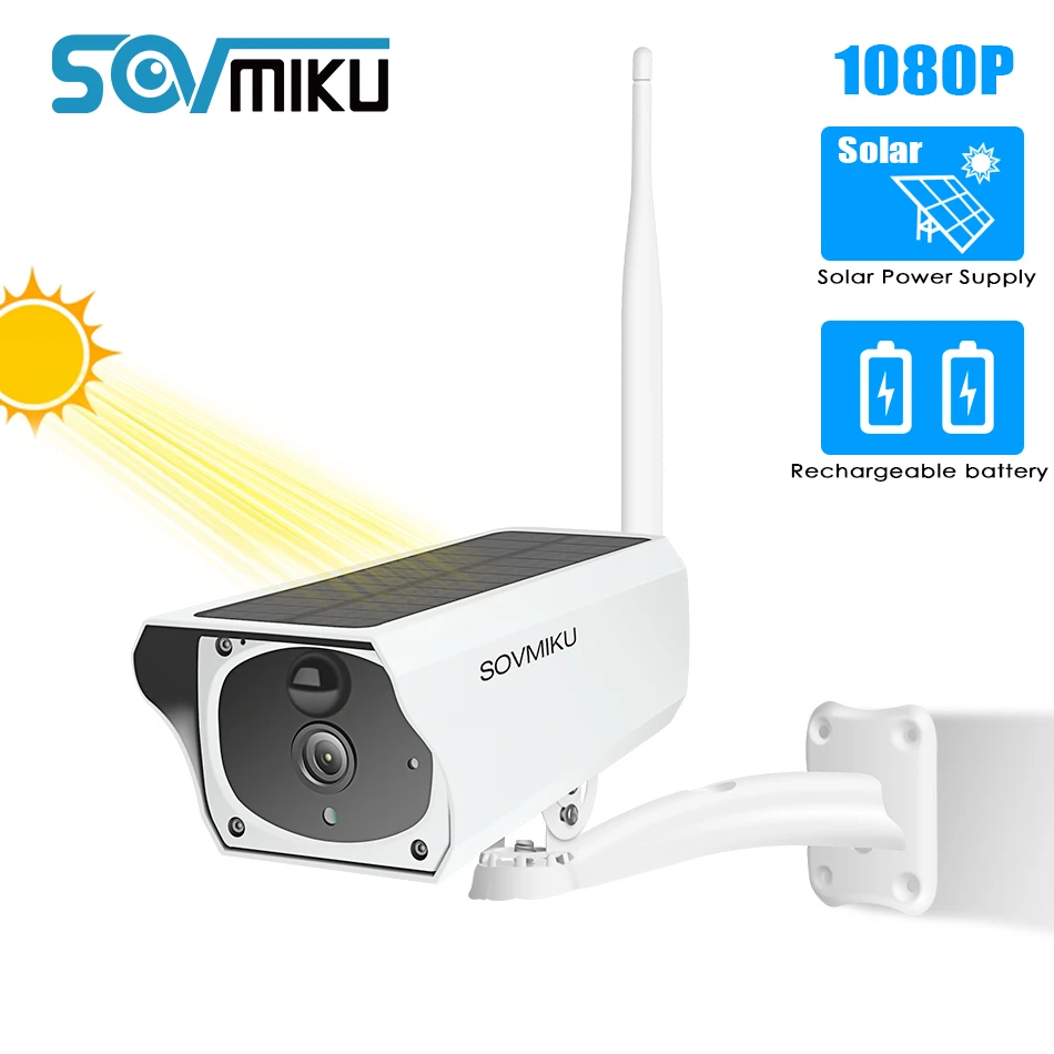 Беспроводная камера видеонаблюдения 1080P с питанием от солнечной батареи Wi