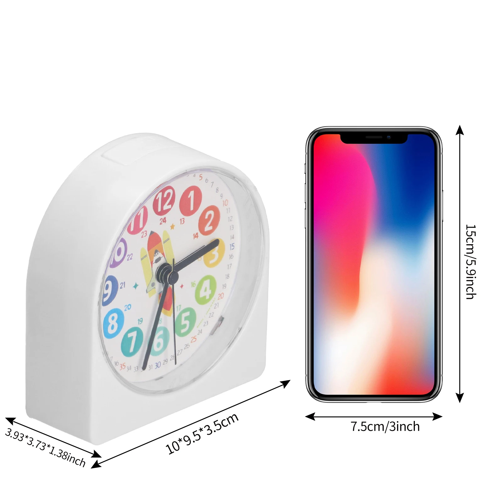 Креативный детский мультяшный будильник на батарейках беззвучный металлический