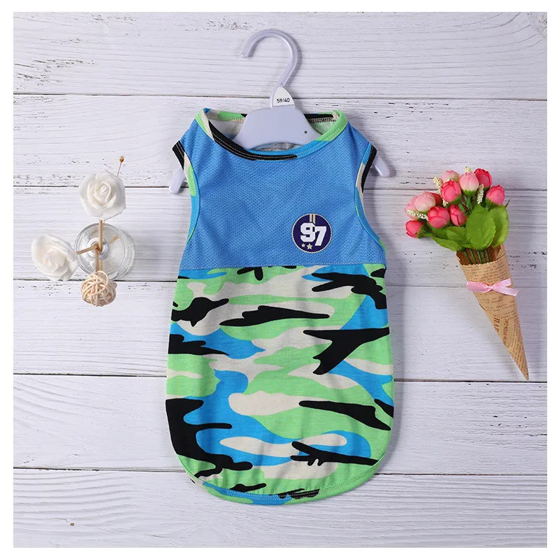 Хлопковая одежда для домашних животных камуфляжный сетчатый жилет собак