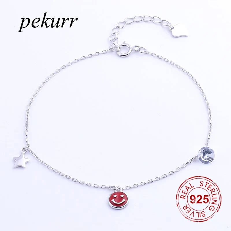 Pekurr 100% Серебро 925 пробы большие CZ драгоценные камни звезда и красная черная