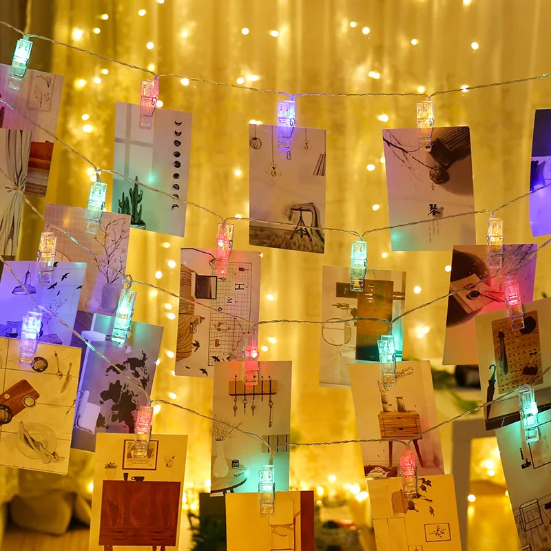 Рождественские украшения для дома 1 м 3 6 светодиодные светильники с зажимом