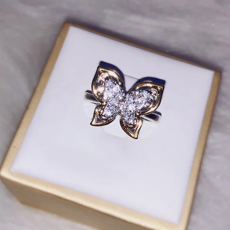 14k золото бабочка бриллиант кольцо Леди Hawthorne ювелирные изделия Anillos Перидот Bizuteria мода драгоценный камень женщин 14 K золотые кольца с бриллиантом