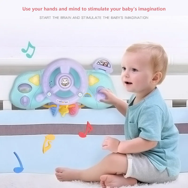 Realistic Electric Steering Wheel With Music Sound Light Education Children's Toys Plastic Simulation Toy Cartoon |