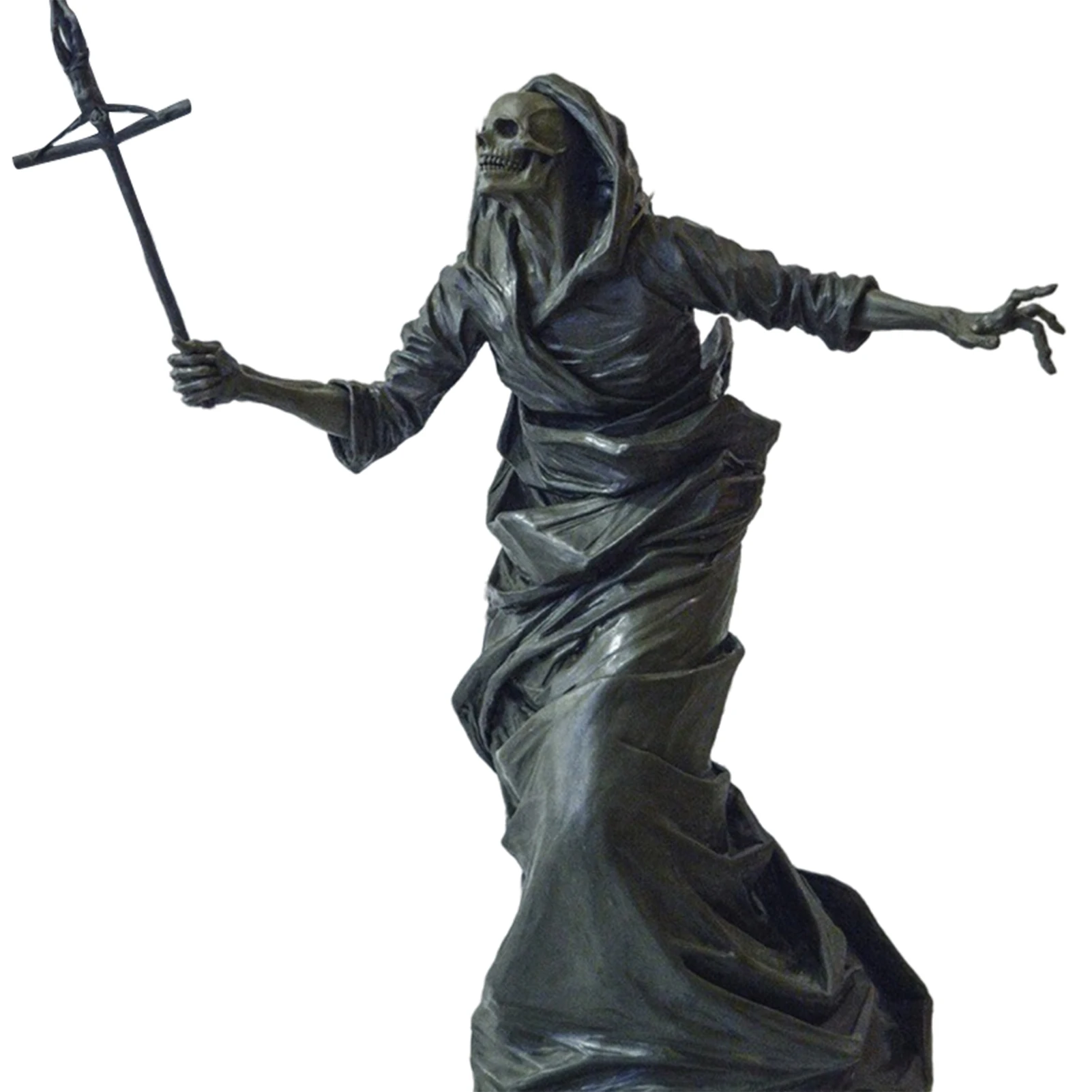 Новый черный скелет стража статуя Хэллоуин Череп изделия из смолы орнамент для