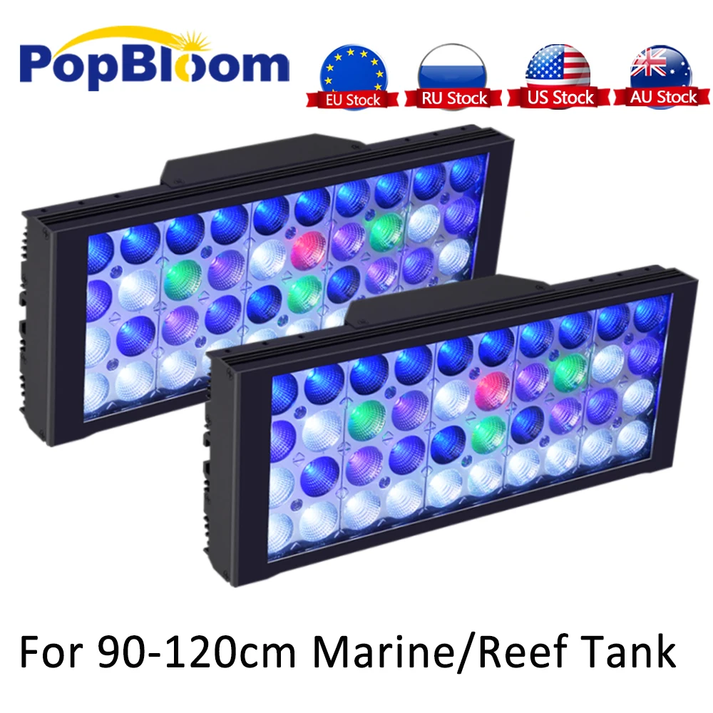 Popbloom 2 шт. спектра таймер программируемое led освещение для аквариума морских рыб