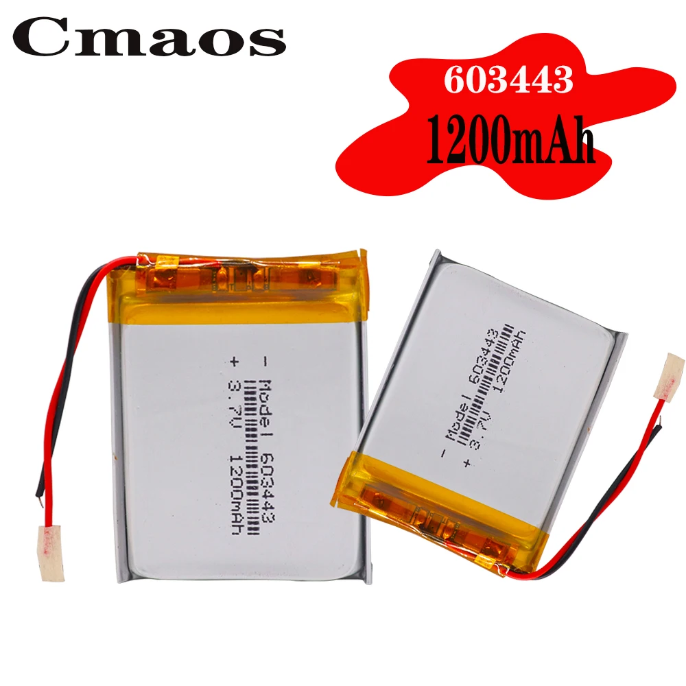 3.7V1200mAh батарея 603443 литий ионная Lipo литиевая полимерная аккумуляторная для Bluetooth