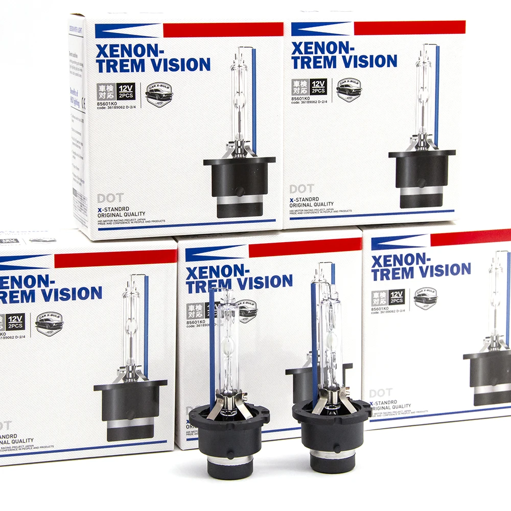 2 шт., Ксеноновые лампы для фар D2S, D2R, D4S, D4R, Биксеноновые лампы для фар, Сменные лампы с металлическим держателем 4300K, 6000K, 8000K, 3000K
