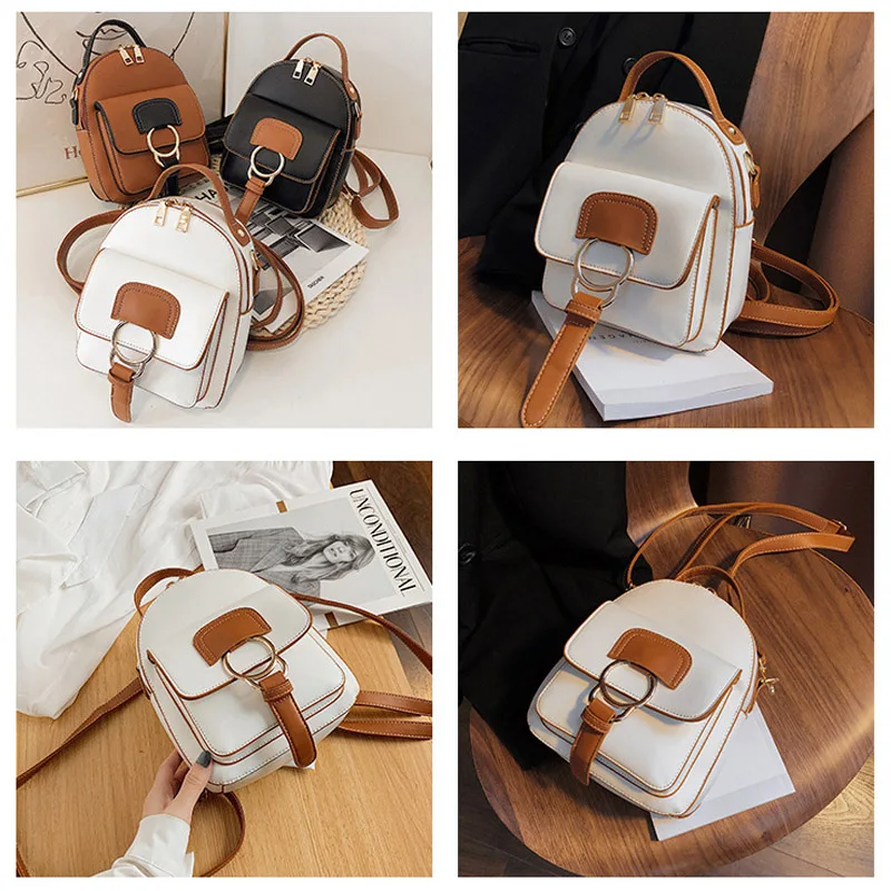 

2021 New Women's Small Backpacks Fashion Leather Backpack Trend Shoulders Bag Korean Version College Wind Girl Youth Backpack