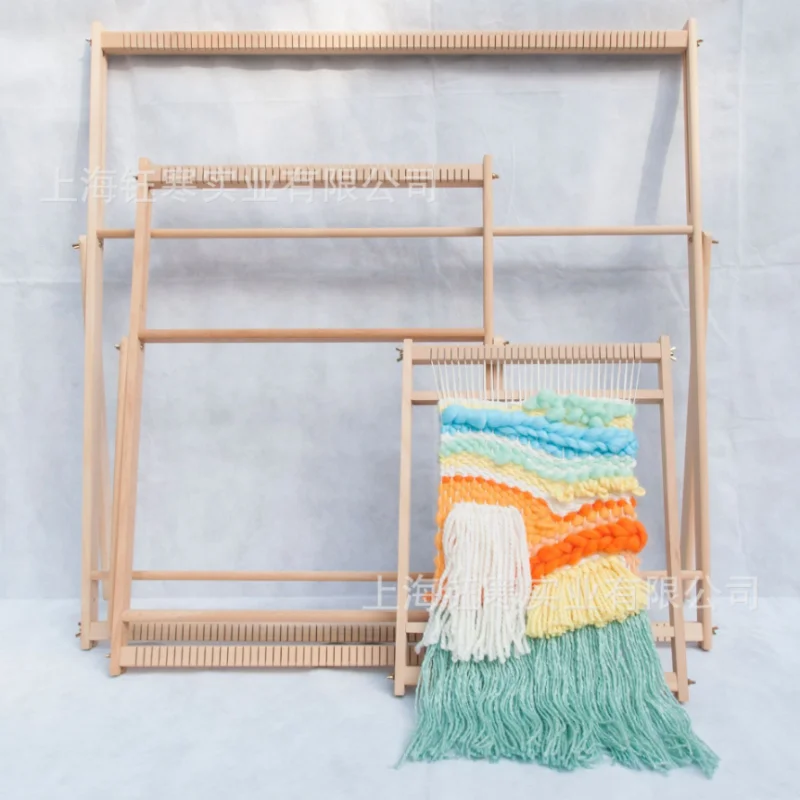 

Tapestry Knitting Machine Weaving Loom with Stand Solid Wood Arts & Crafts Weaving Frame Loom Beginner Supplies Sewing Machines
