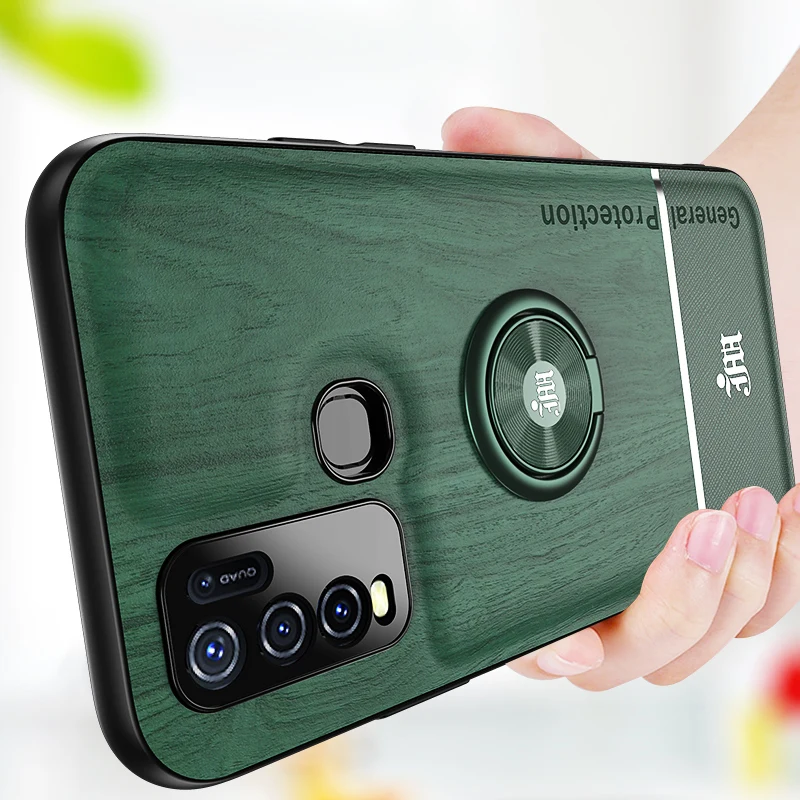 

For Vivo Y50 Case Luxury Fabric Wood Magnetic Phone Cover Case Vivo Y70S S6 X50 iQ005 Pro Back Cases Soft Silicone Hard Coque