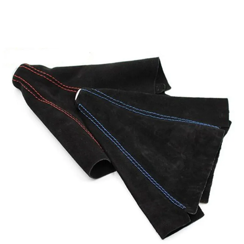 Черный замшевый Кожаный Автомобильный рычаг переключения передач ручной тормоз