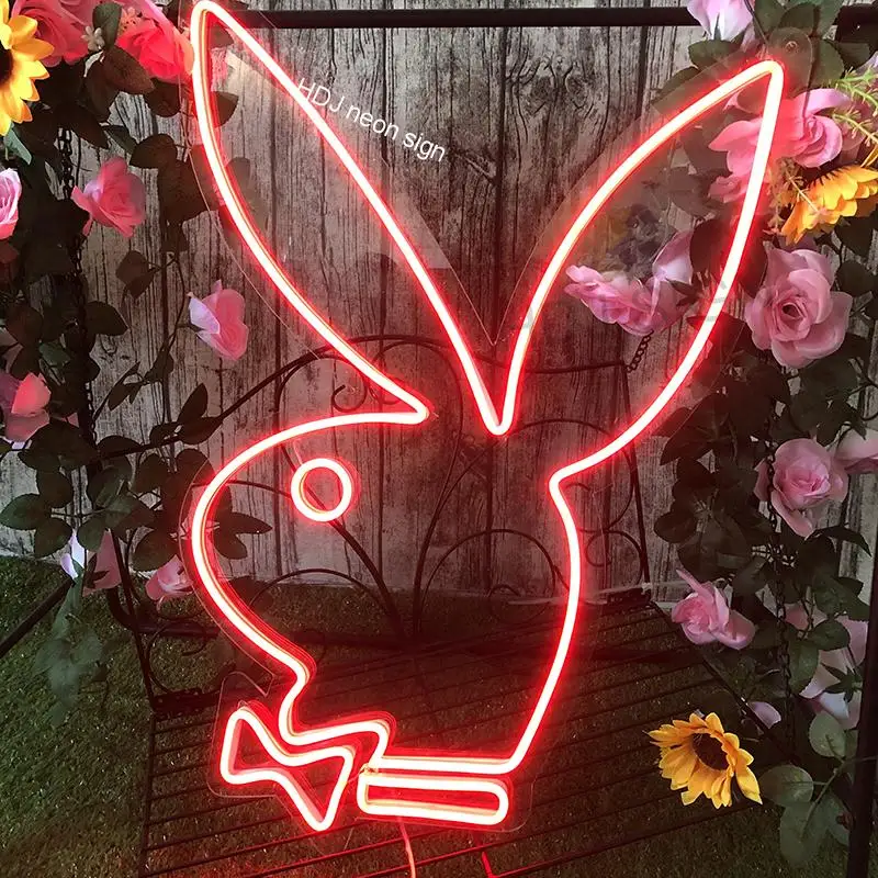 Неоновая светодиодная вывеска Playboy Bunny на заказ Декор стен для спальни бара