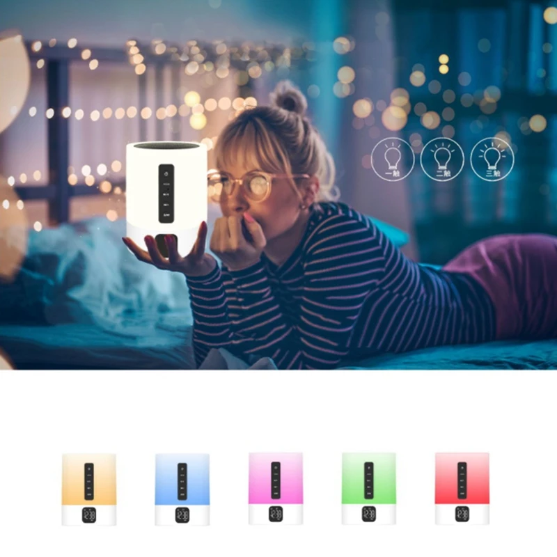 Bluetooth колонка с ночным светильник ением и будильником Беспроводная поддержка USB