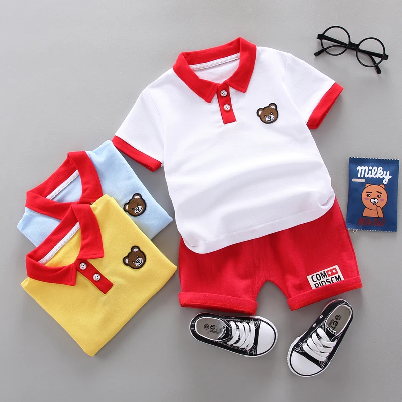 DIIMUU детские летние комплекты одежды для мальчиков футболка + брюки хлопковые