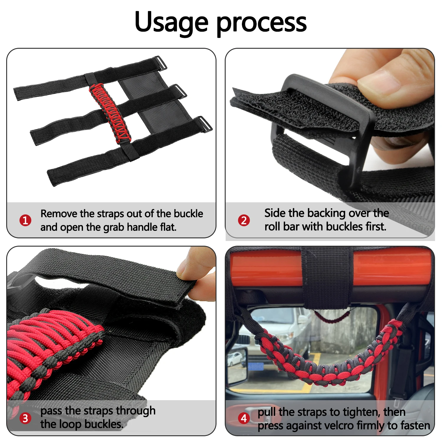 Рулонная рукоятка из Паракорда для Jeep Wrangler YJ TJ JK JL JLU цвет