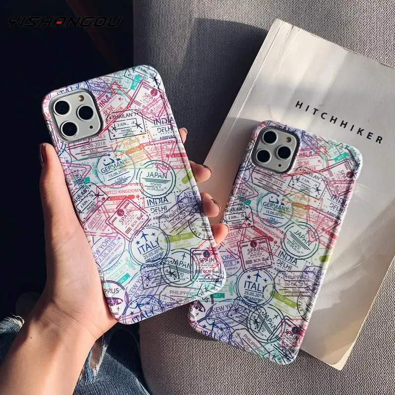 Чехол для iphone 11 Pro Max SE 2 2020 Симпатичный мягкий чехол с паспортами этикеткой страны