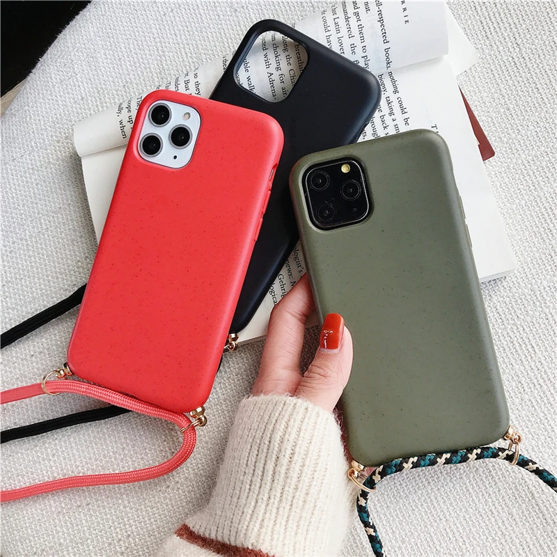 Для Iphone 11 Pro Max X Xs Xr силиконовый мягкий чехол для телефона ремешки кросс боди