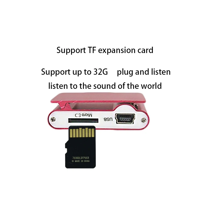 Мини USB клип MP3 плеер поддерживает 32 Гб используйте FM Радио Видео для