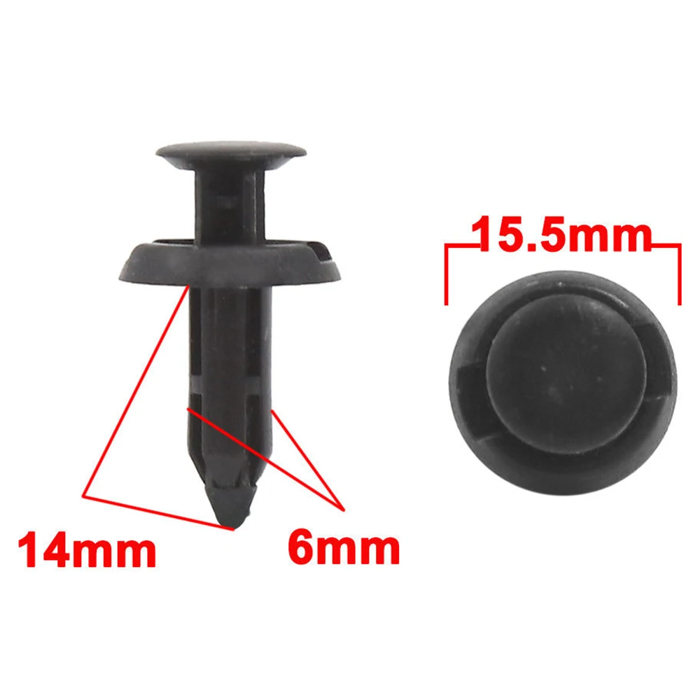 

100Pcs Car Plastic Rivets 6mm Hole Dia Fastener Fender Bumper Push Pin Clip