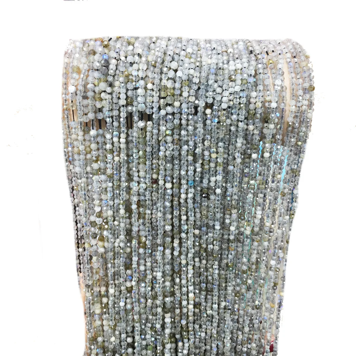 Граненые бусины с натуральным клубничным кристаллом 2 мм 3 граненые блестящие