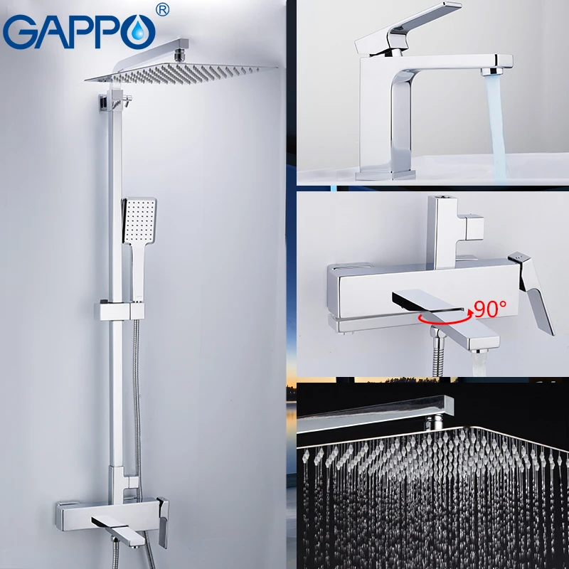 

GAPPO shower system wall shower mixer brass shower faucet mixer wall mounted bathroom mixers Bathroom Shower Set