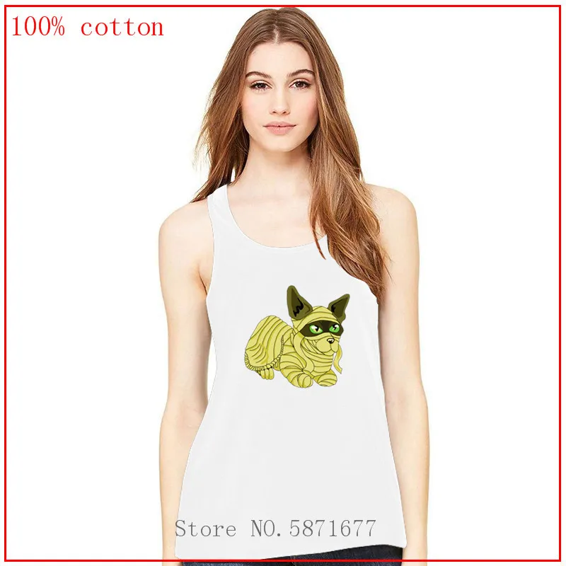 Топ женский летний с принтом кота и Египетской мамы | Женская одежда