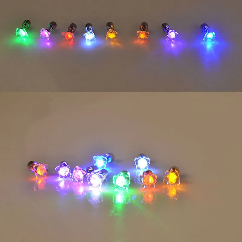 10 Pair LEDs Light up Butterfly Glowing Crystal Stainless Studs Earrings Ear Earring Party Glow Cosplay Wedding Festival | Дом и сад