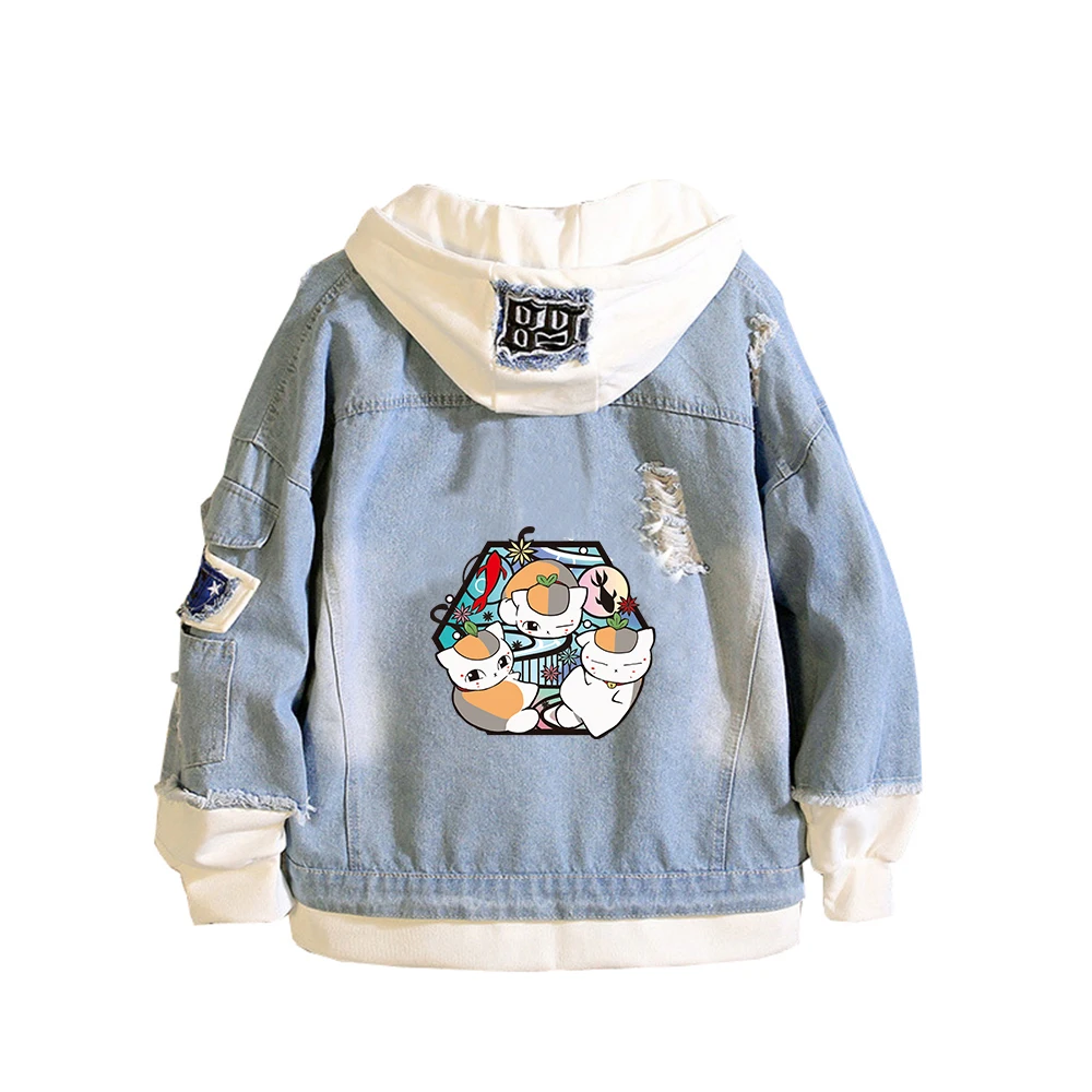 Куртка унисекс из джинсовой ткани с капюшоном в стиле Харадзюку|Женские куртки| |