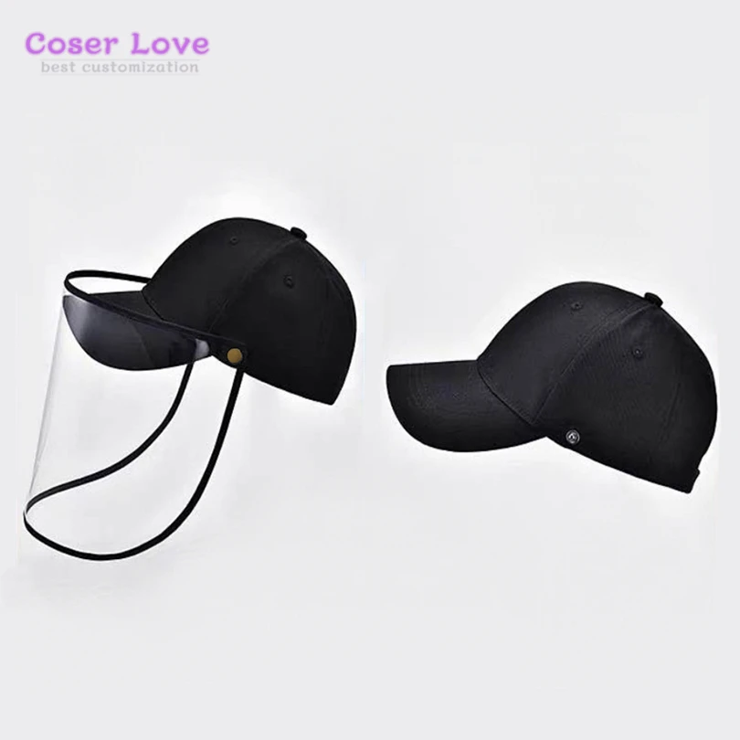 

prevent droplet transmission baseball cap clear face shield anti wind anti splash for adult and child